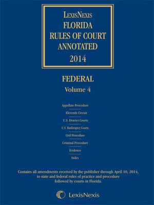 cover image of Florida Rules of Court Annotated